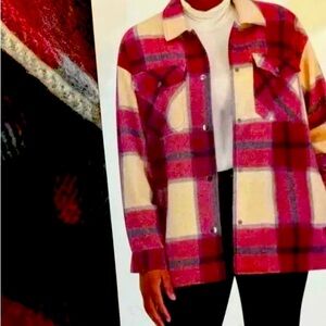 BY HFX Plaid Button Down Shirt - Red and Cream purchased at COSTCO! Very cozy!❤️